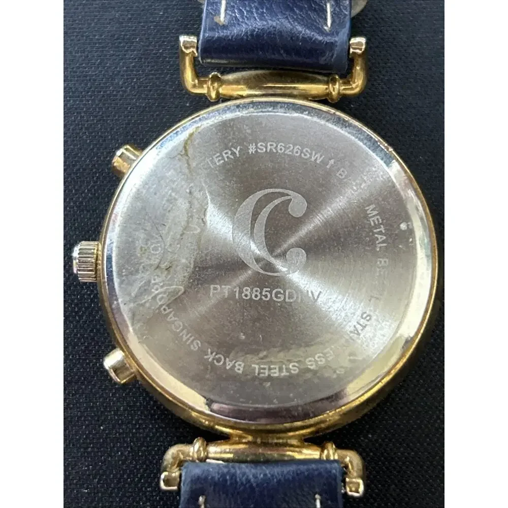 Charming Charlie Gold Tone Navy Blue Band Women’s Quartz Watch